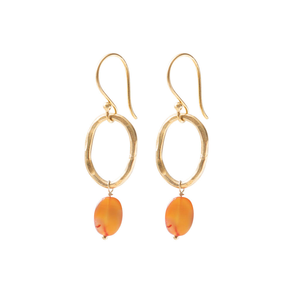 Graceful Carnelian Gold Plated Earrings