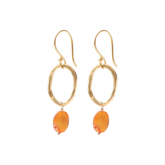 Graceful Carnelian Gold Plated Earrings