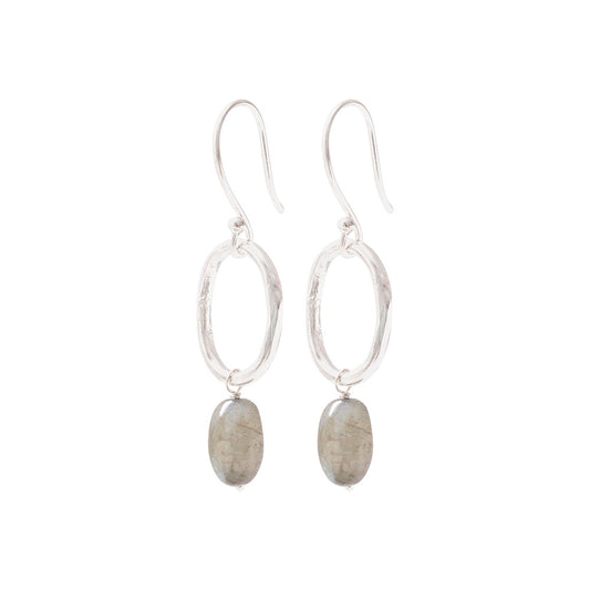 Graceful Labradorite Silver Plated Earrings