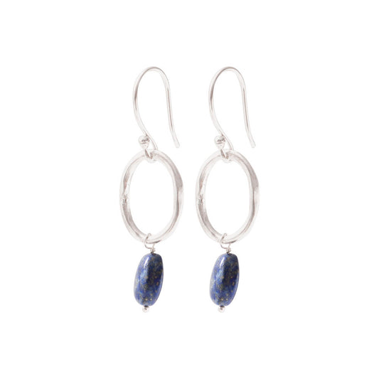 Graceful Lapis Lazuli Silver Plated Earrings