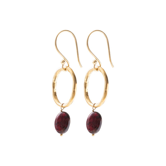 Graceful Garnet Gold Plated Earrings