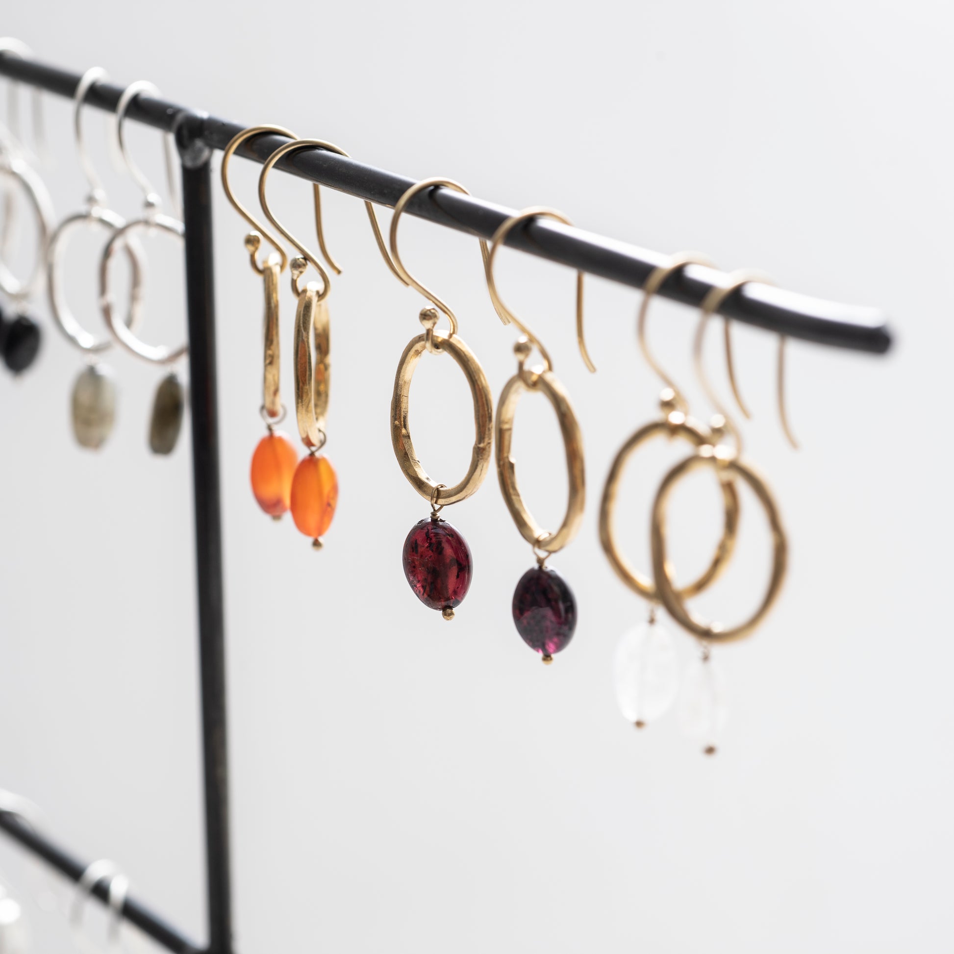 Graceful Garnet Gold Plated Earrings