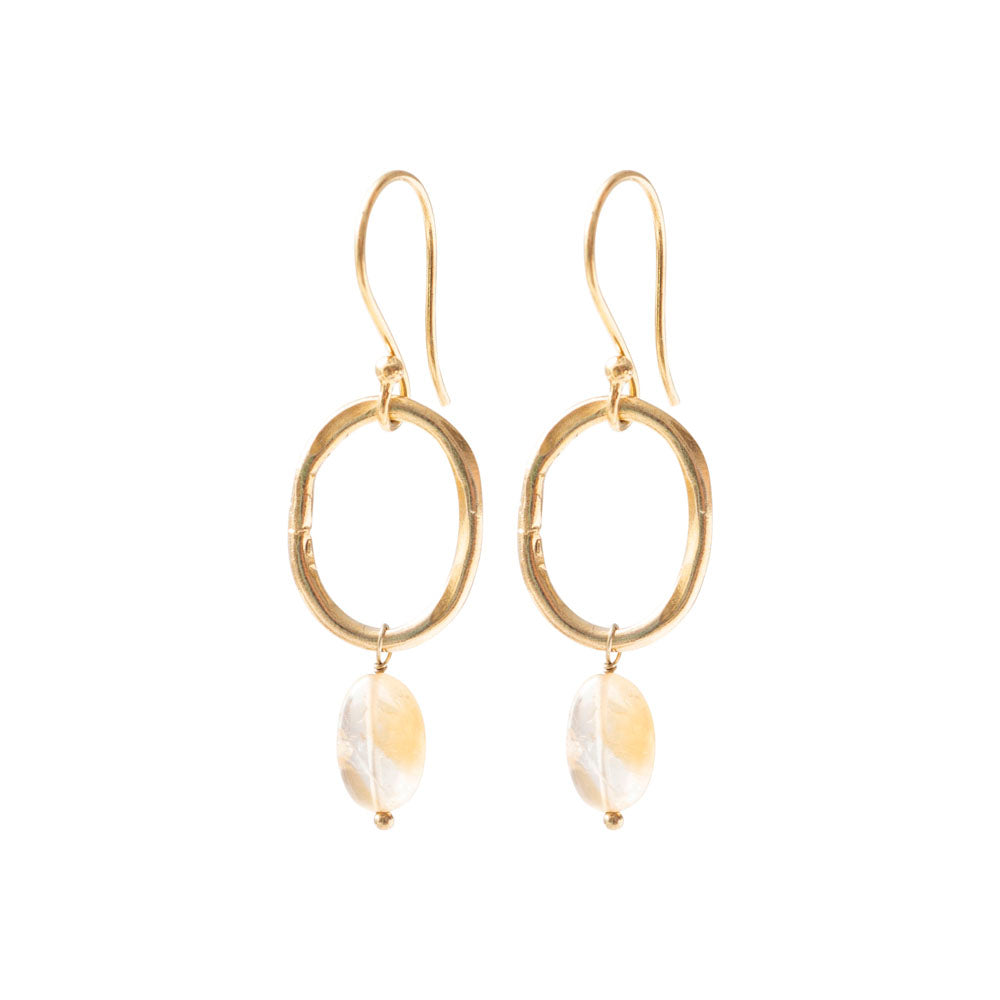 Graceful Citrine Gold Plated Earrings