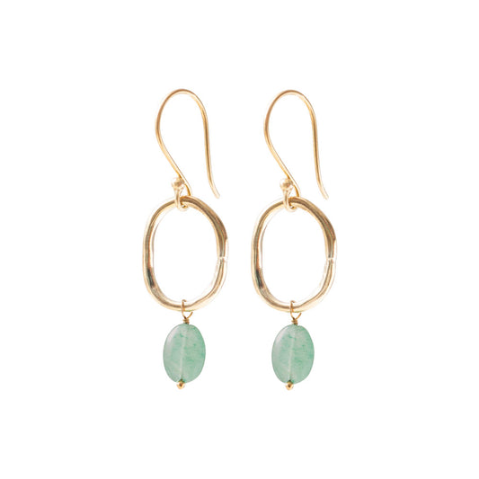 Graceful Aventurine Gold Plated Earrings