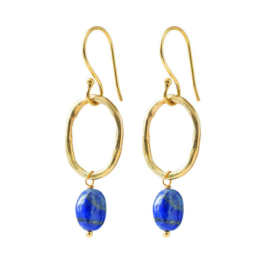 Graceful Lapis Lazuli Gold Plated Earrings