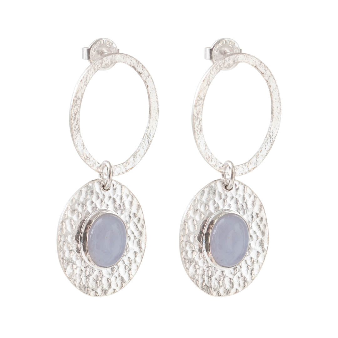 Thankful Blue Lace Agate Silver Earrings