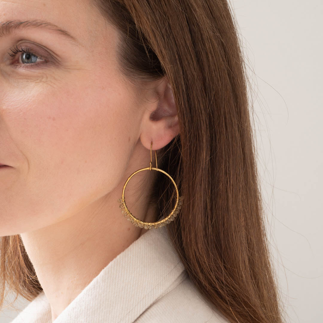 Kindness Citrine Gold Earrings