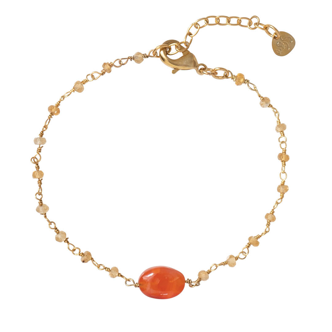 Universe Citrine Carnelian Gold Bracelet