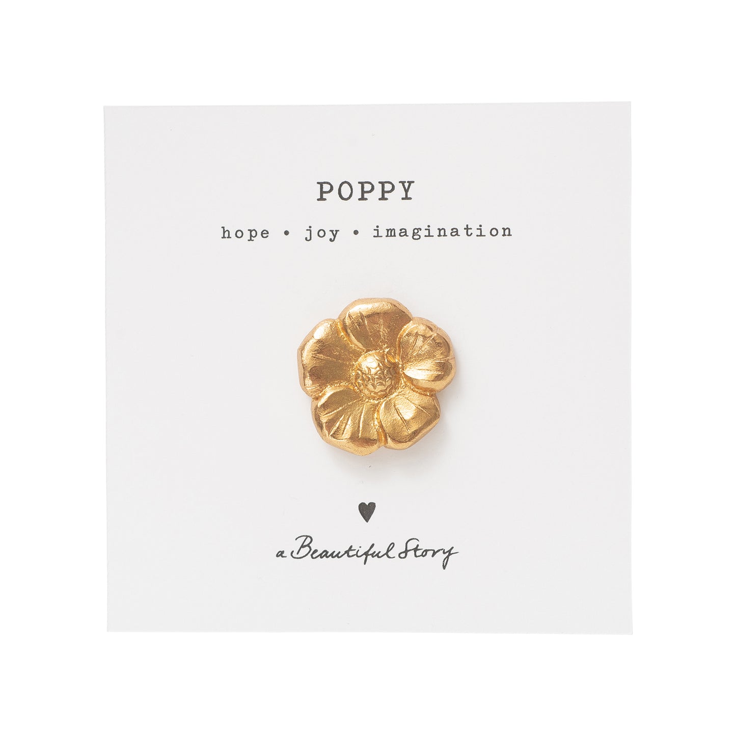 Brooch Poppy Flower Gold Plated