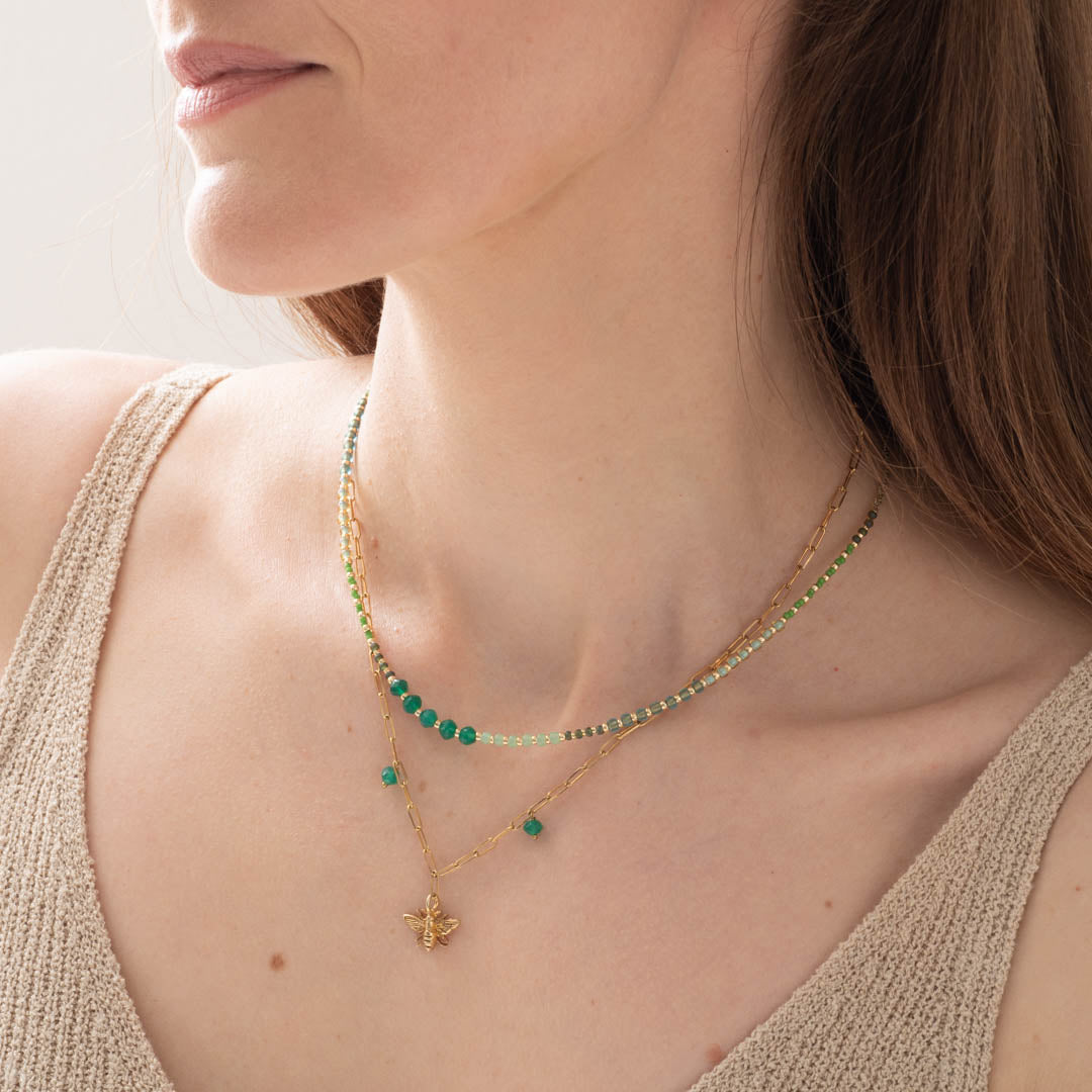 Goodness Aventurine Gold Necklace