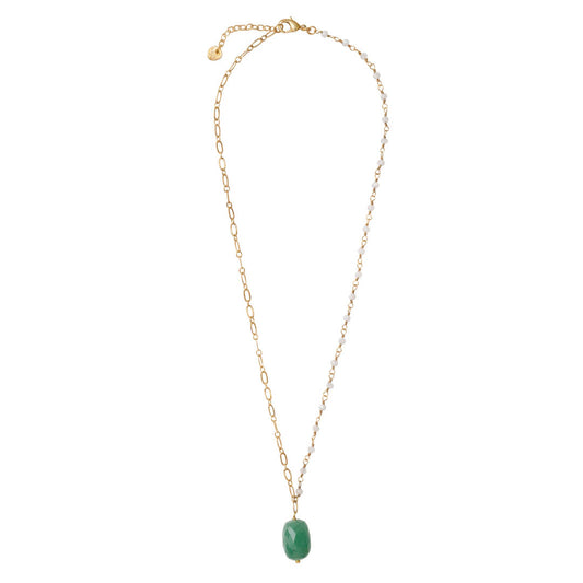 Celebration Moonstone Aventurine Gold Necklace