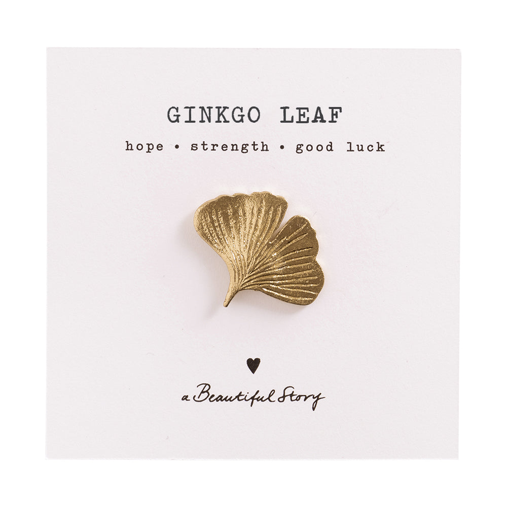 Brooch Ginkgo Leaf Gold Plated