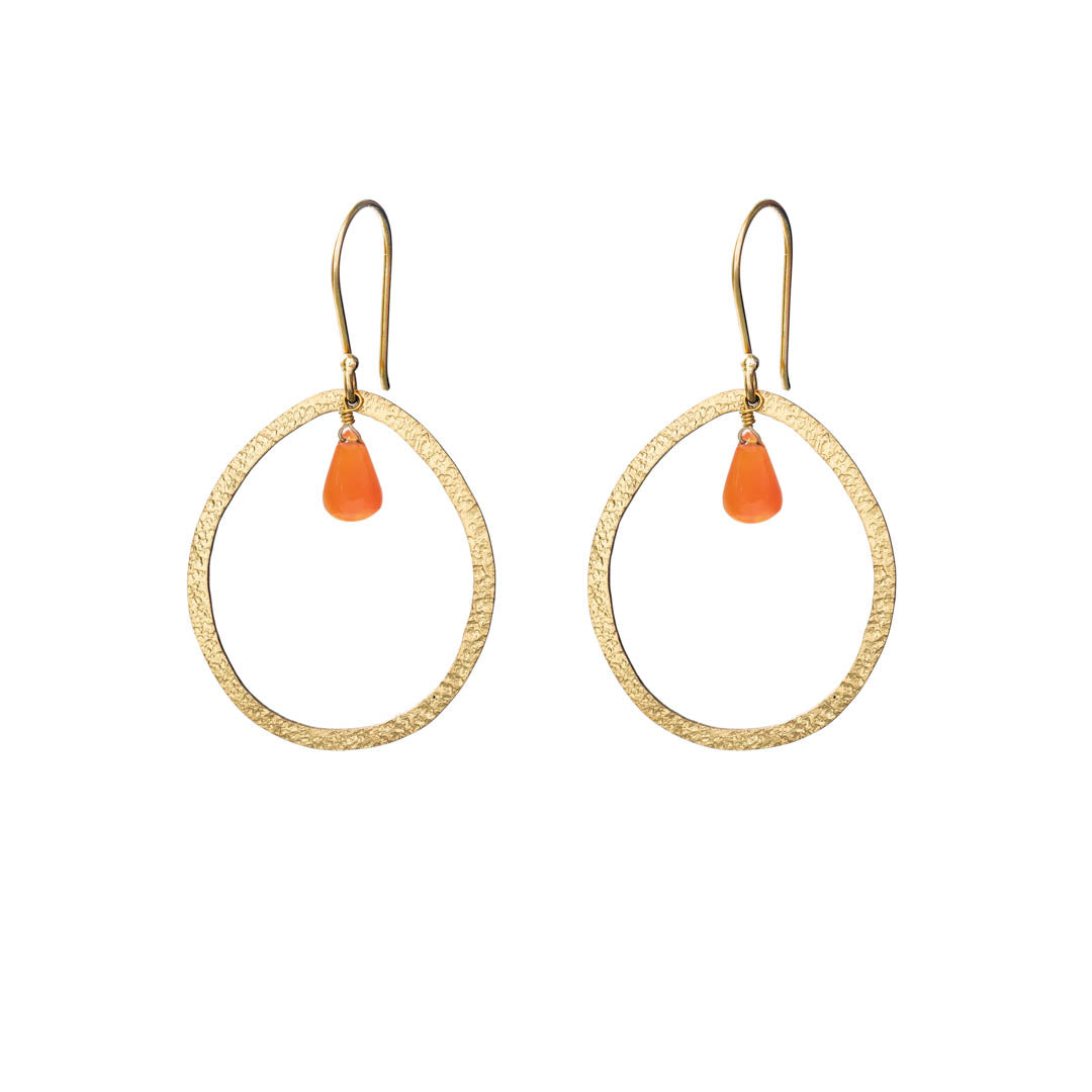 Powerful Carnelian Gold Plated Earrings