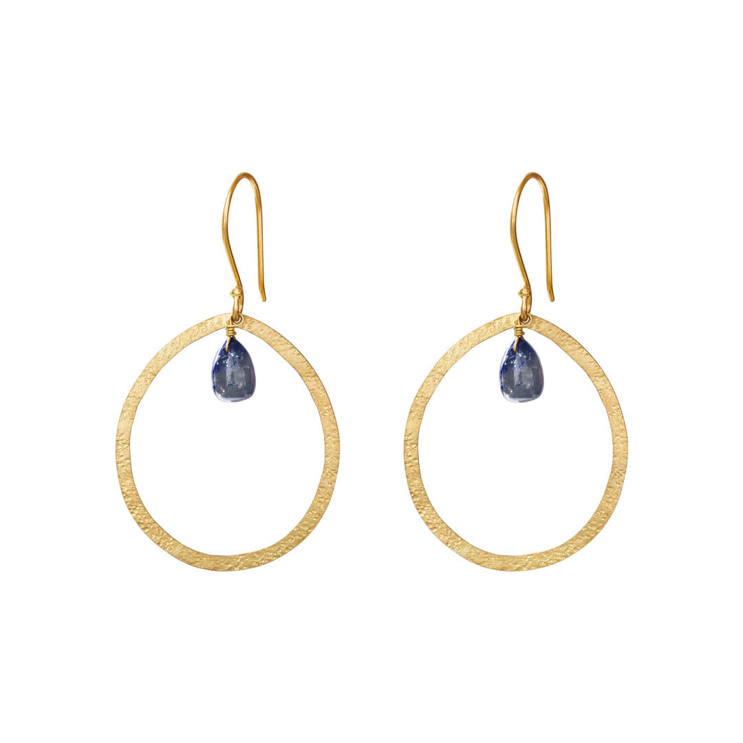 Powerful Lapis Lazuli Gold Plated Earrings