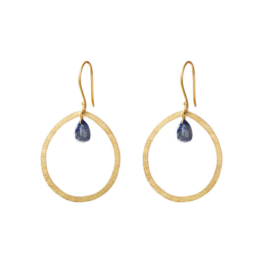 Powerful Lapis Lazuli Gold Plated Earrings