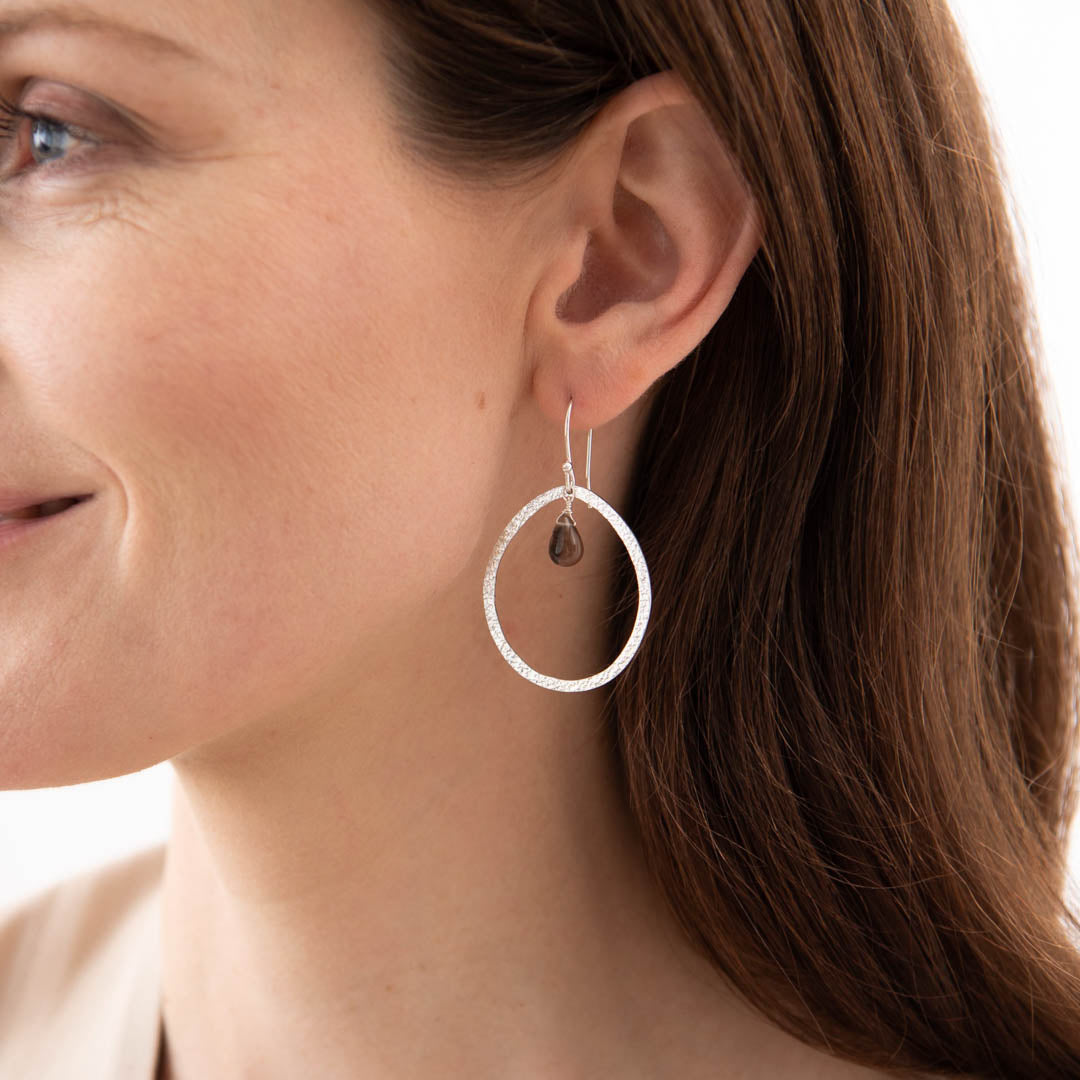 Powerful Smokey Quartz Silver Earrings