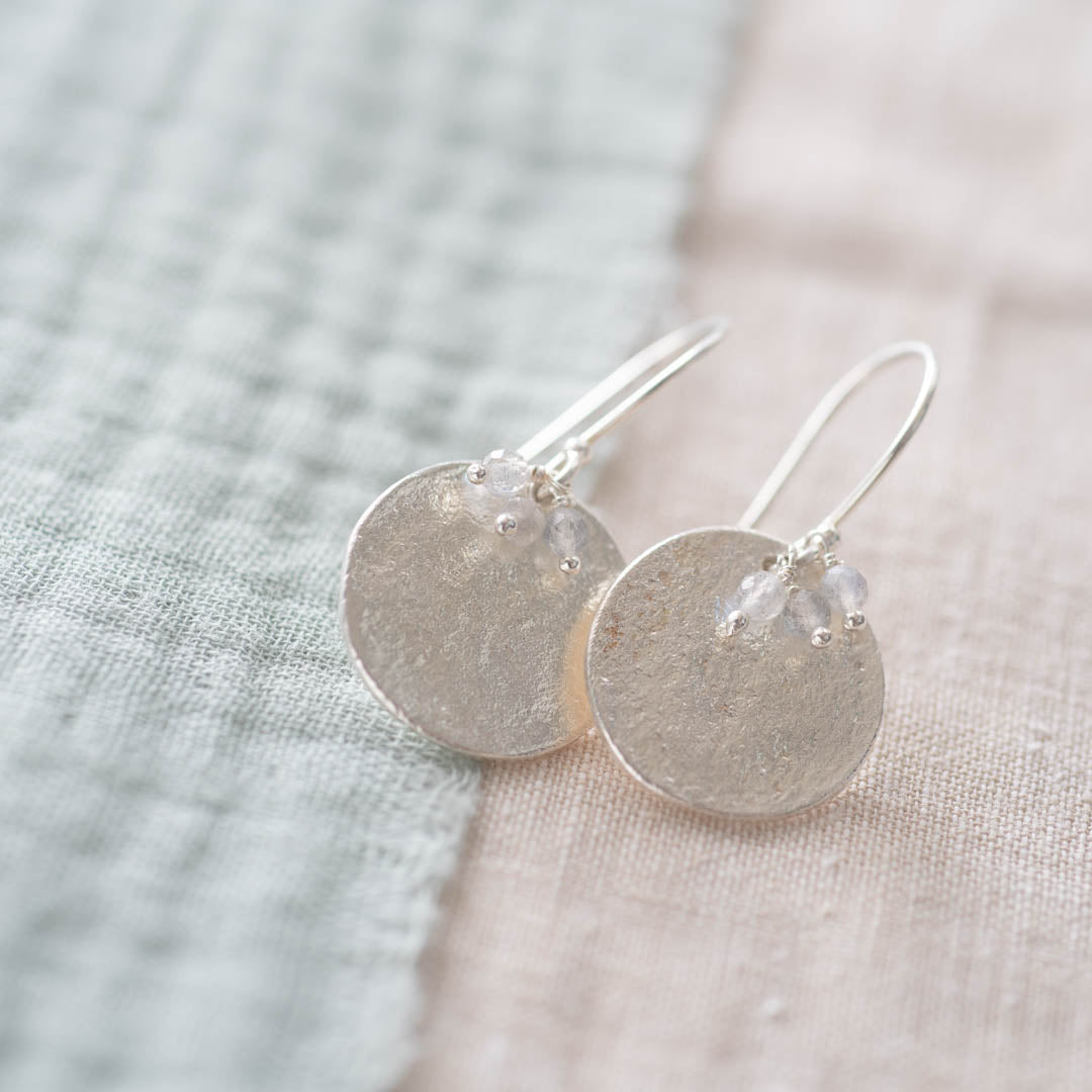 Precious Labradorite Silver Plated Earrings