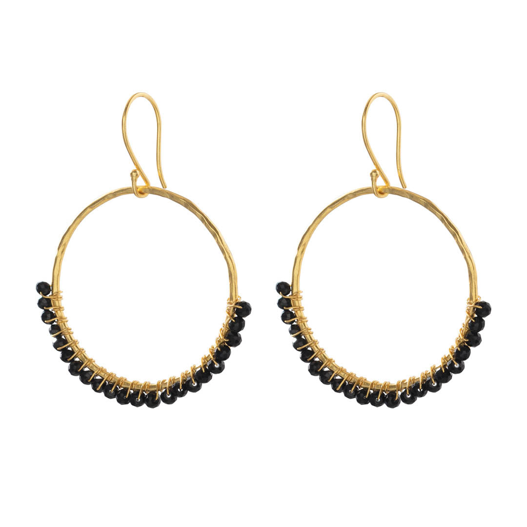 Kindness Black Onyx Gold Earrings