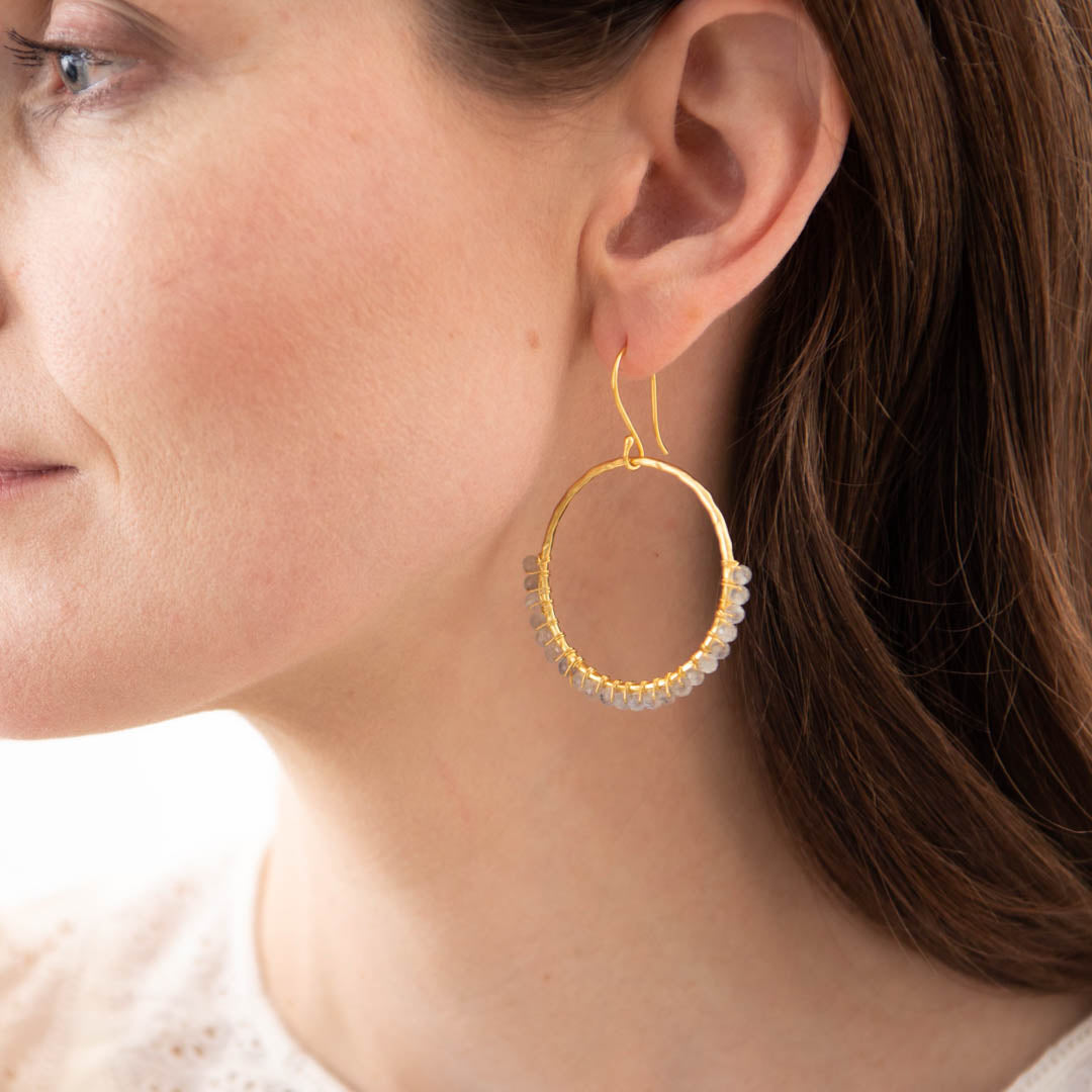 Kindness Labradorite Gold Earrings