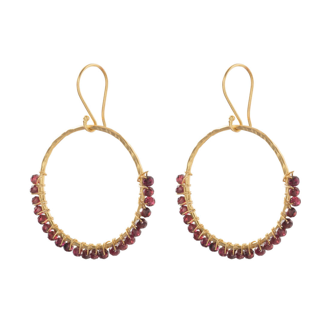 Kindness Garnet Gold Earrings