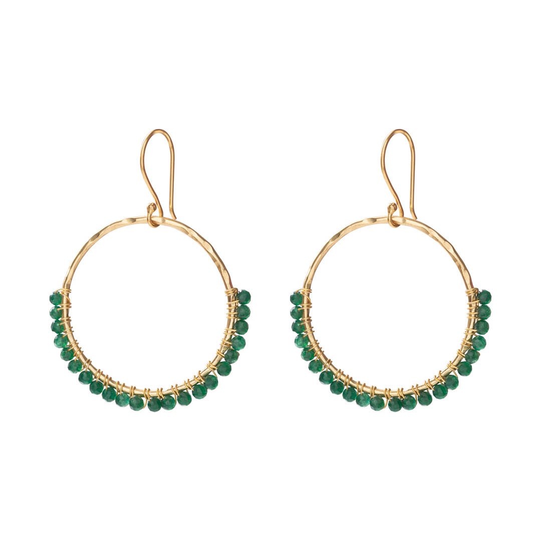 Kindness Aventurine Gold Plated Earrings