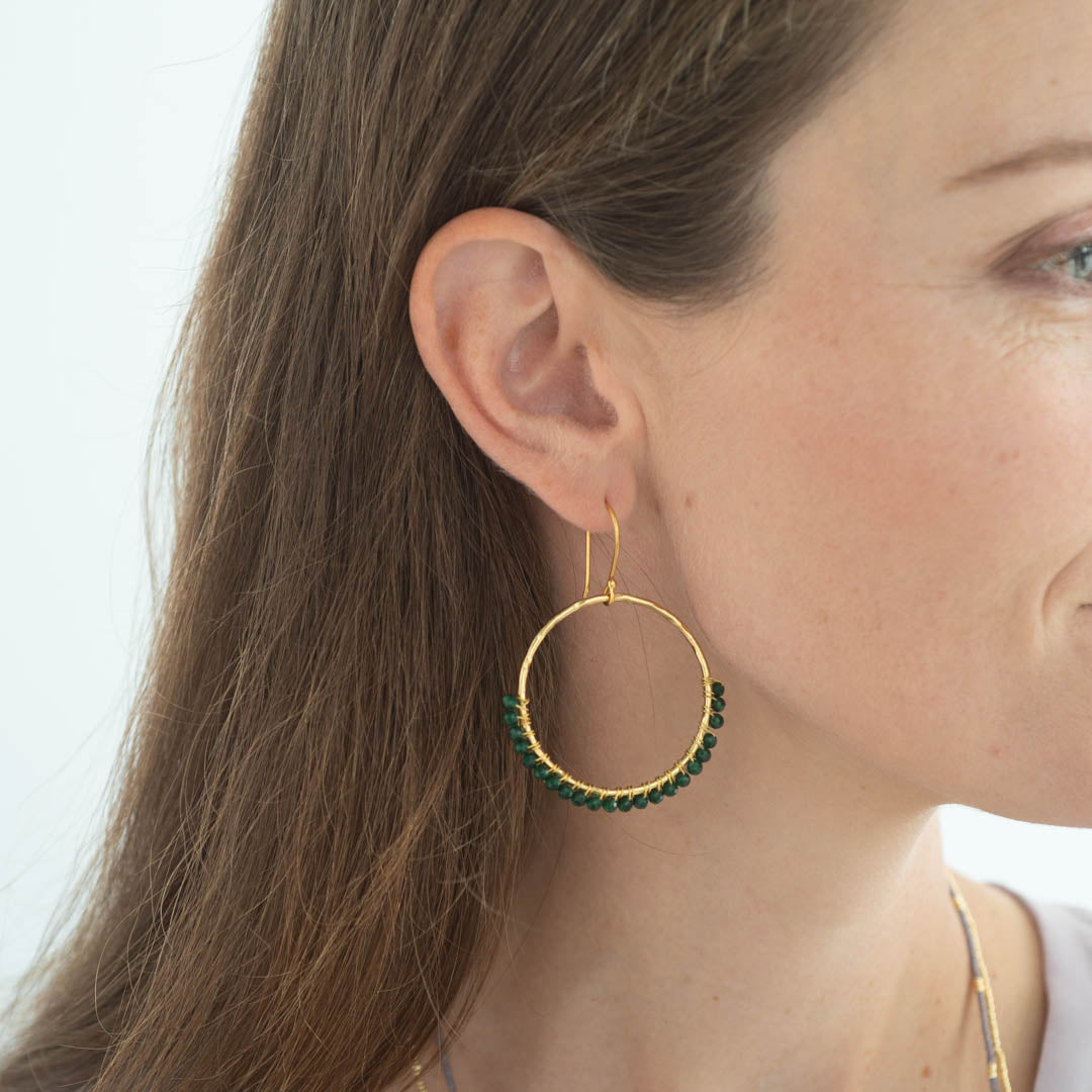 Kindness Aventurine Gold Plated Earrings