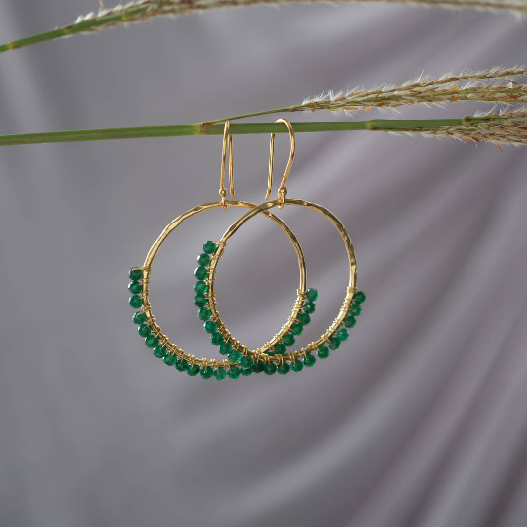 Kindness Aventurine Gold Plated Earrings