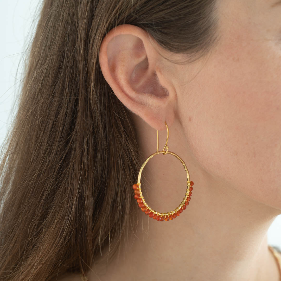 Kindness Carnelian Gold Plated Earrings