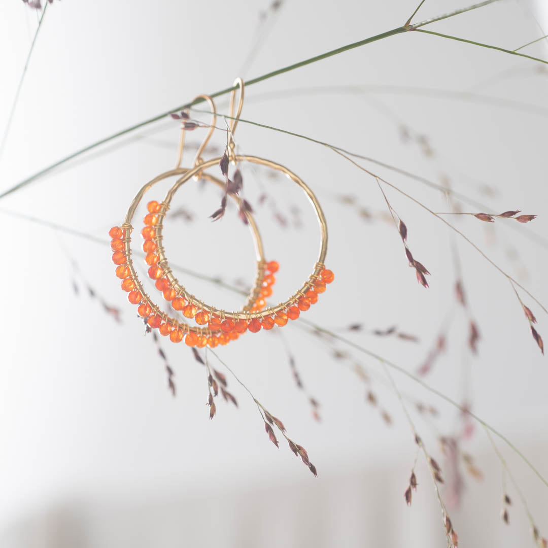 Kindness Carnelian Gold Plated Earrings