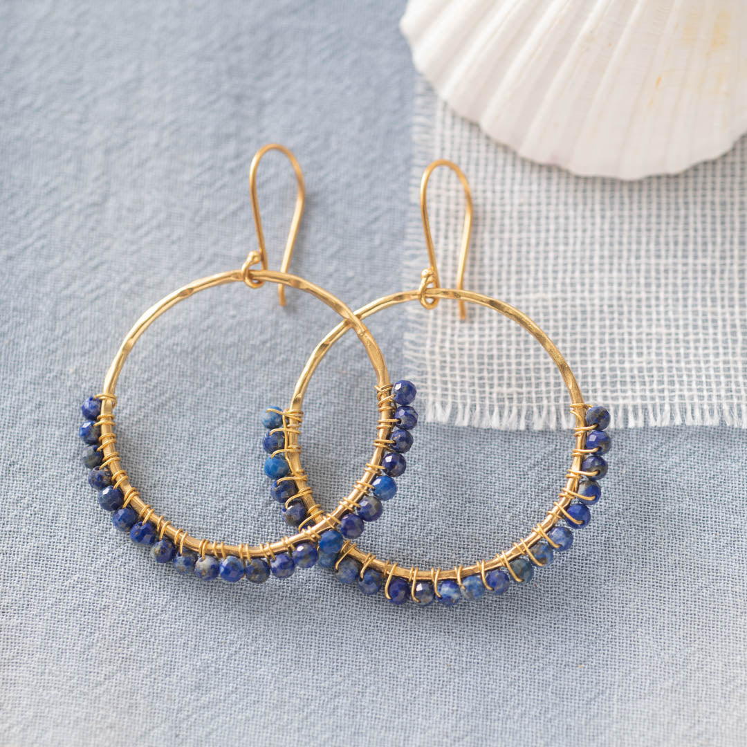 Kindness Lapis Lazuli Gold Plated Earrings