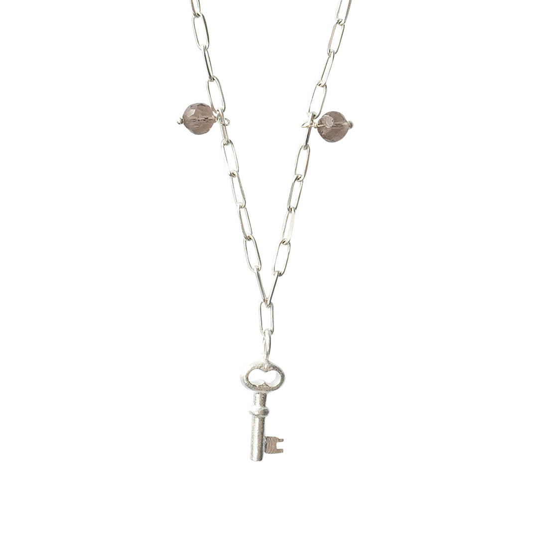 Goodness Smokey Quartz Silver Necklace