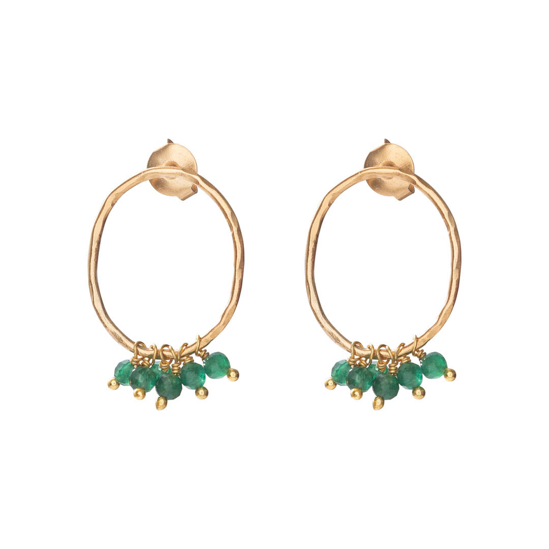 Serenity Aventurine Gold Plated Earrings