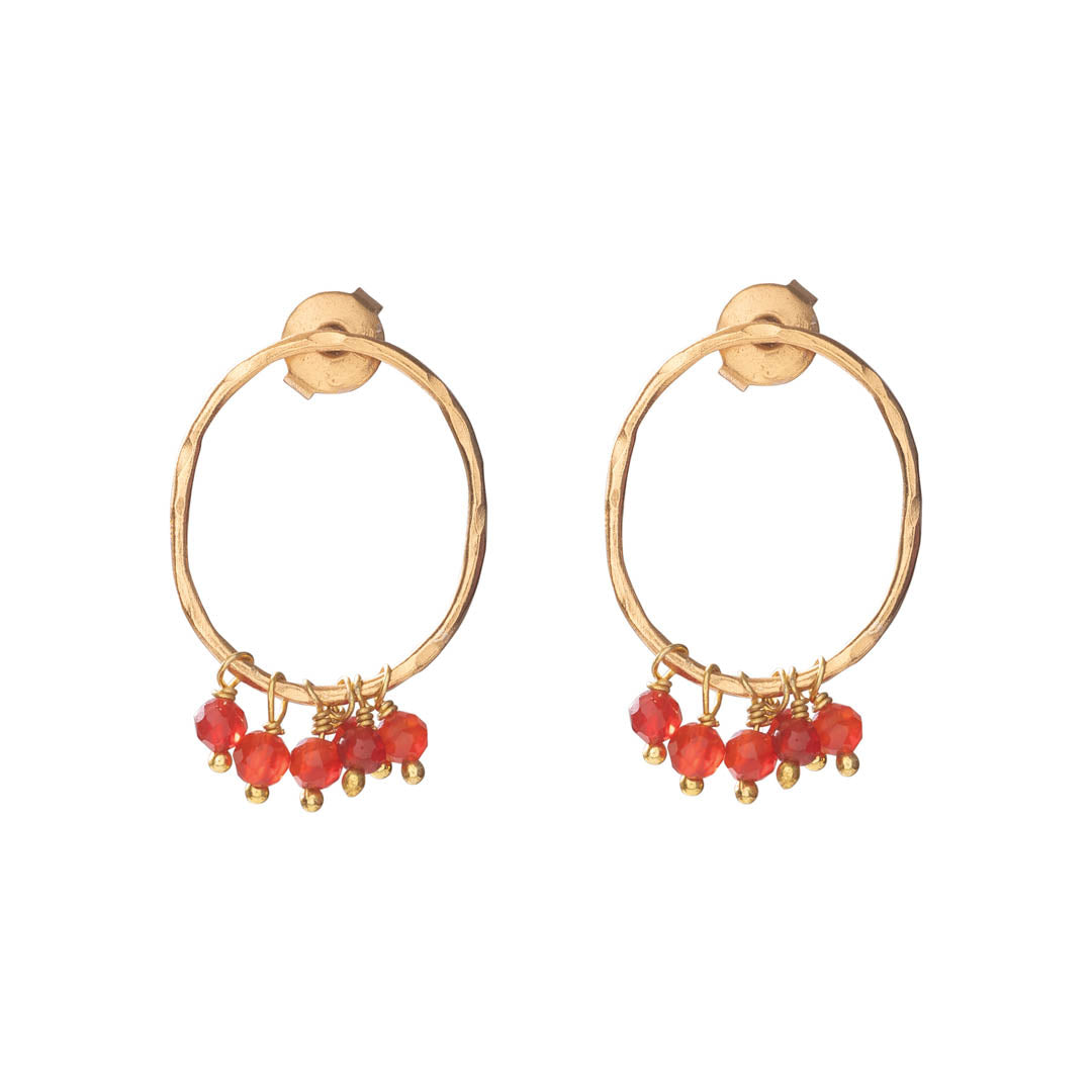 Serenity Carnelian Gold Plated Earrings