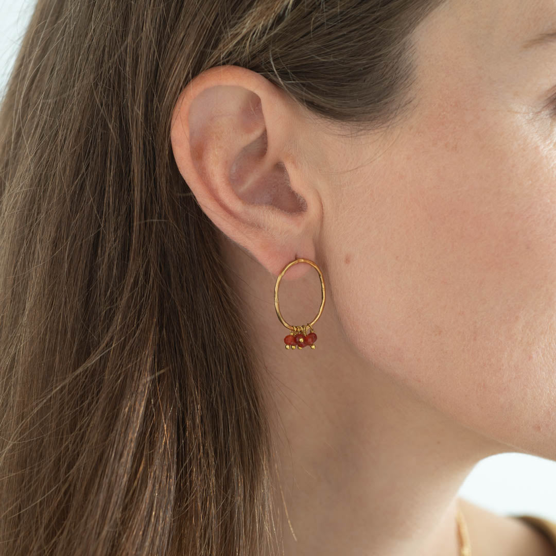 Serenity Carnelian Gold Plated Earrings