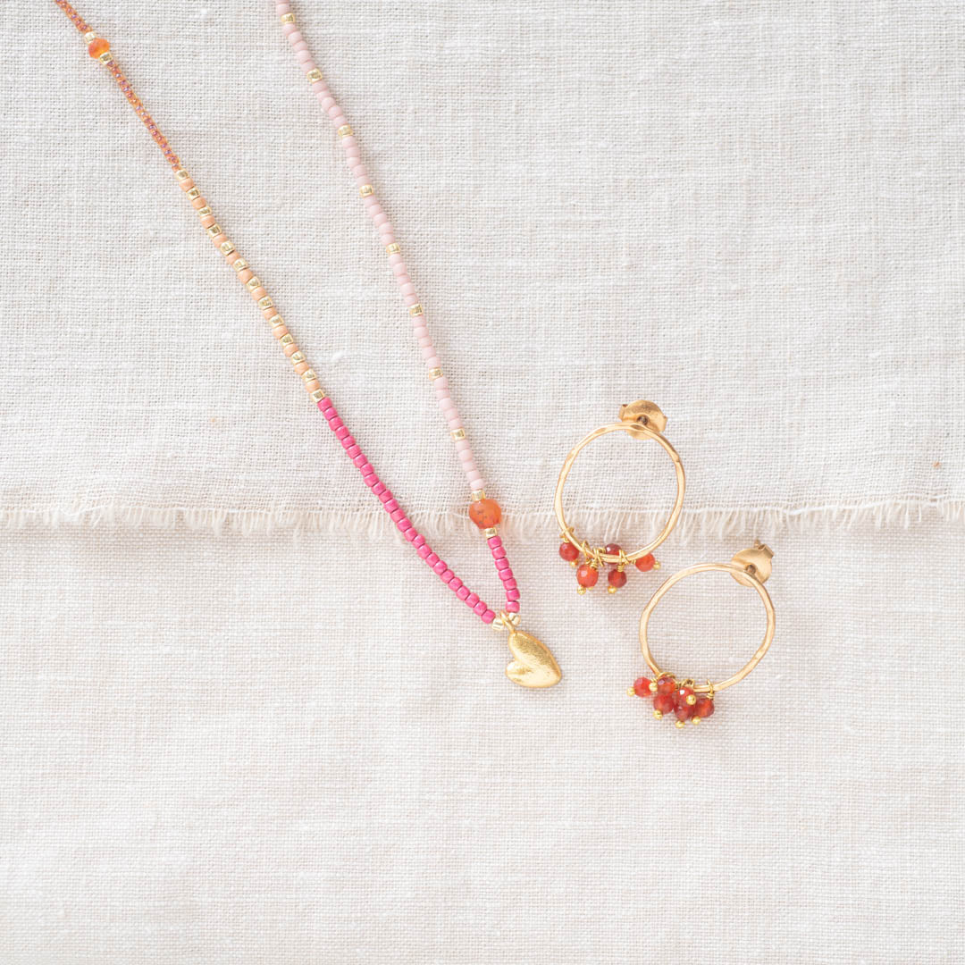 Serenity Carnelian Gold Plated Earrings