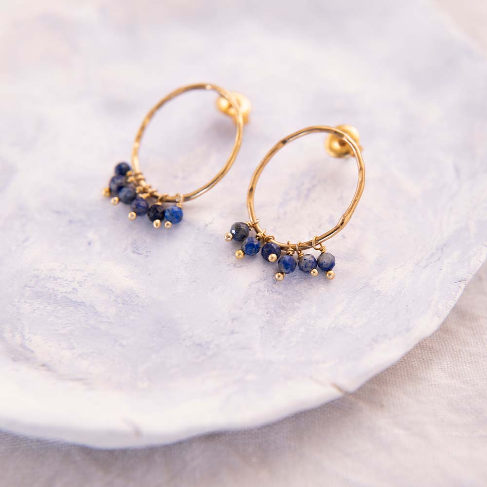 Serenity Lapis Lazuli Gold Plated Earrings