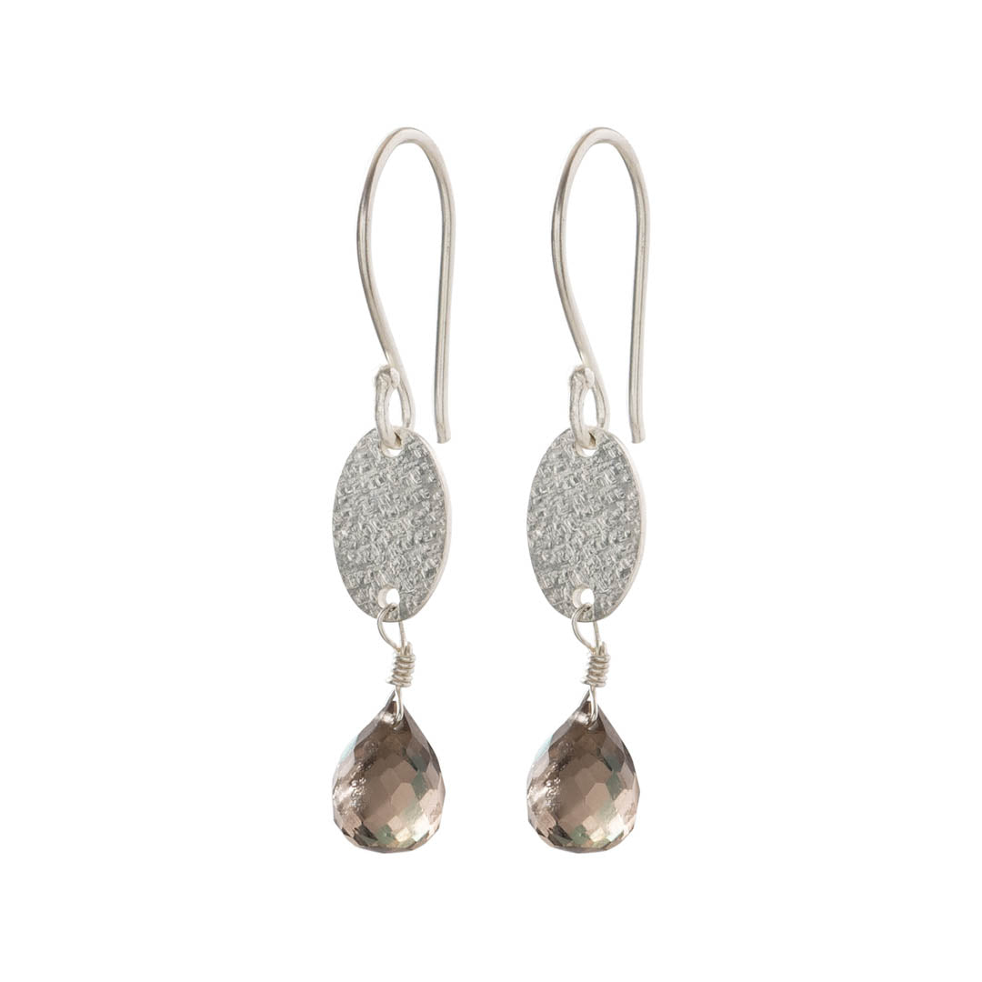 Hopeful Smokey Quartz Silver Earrings