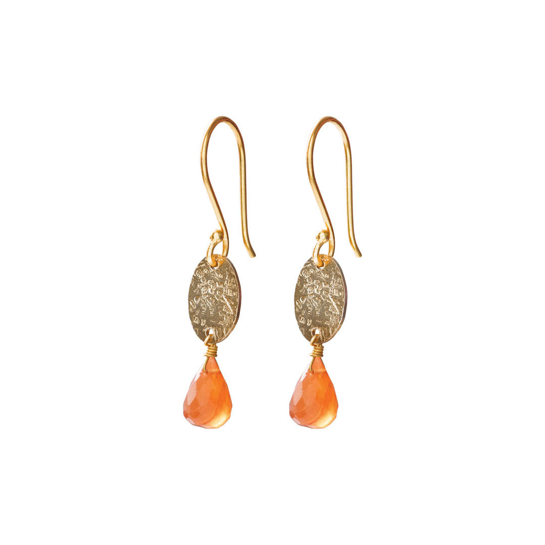 Hopeful Carnelian Gold Plated Earrings