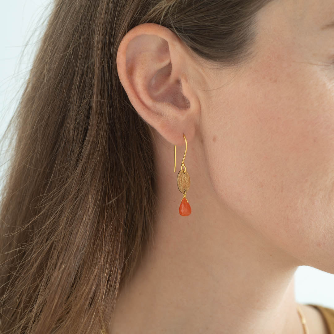 Hopeful Carnelian Gold Plated Earrings