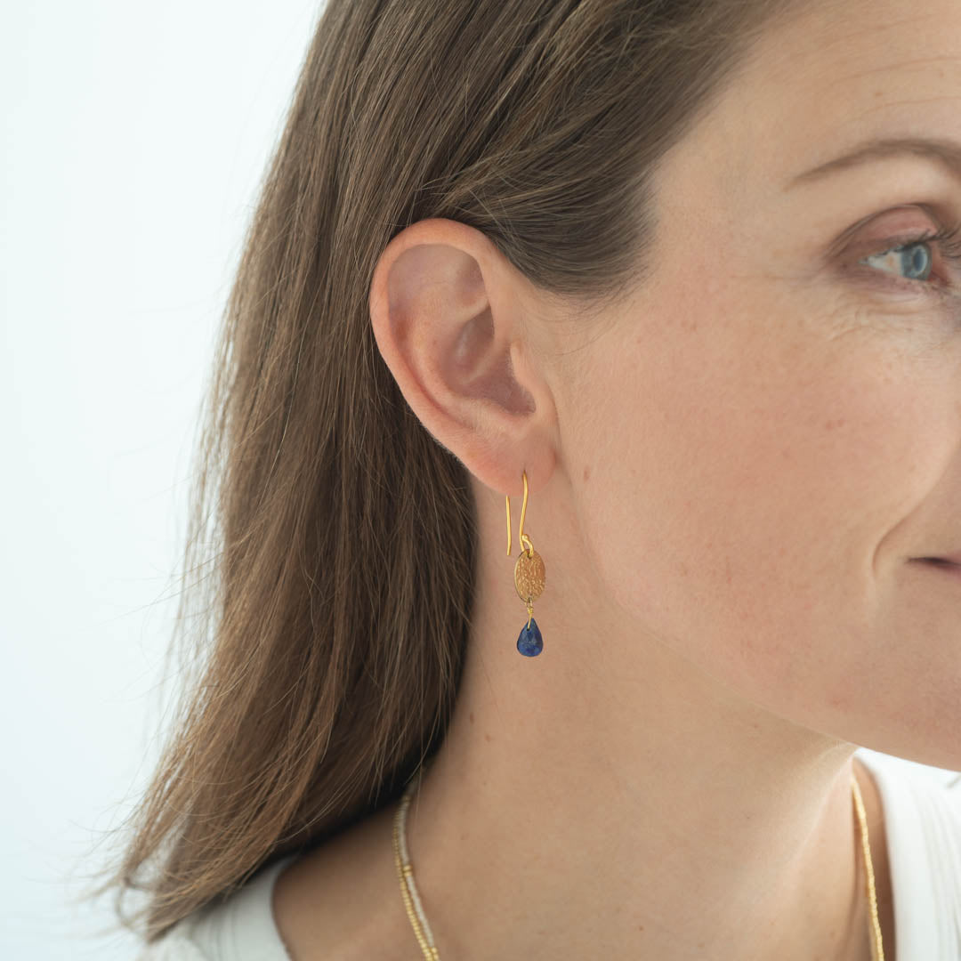 Hopeful Lapis Lazuli Gold Plated Earrings