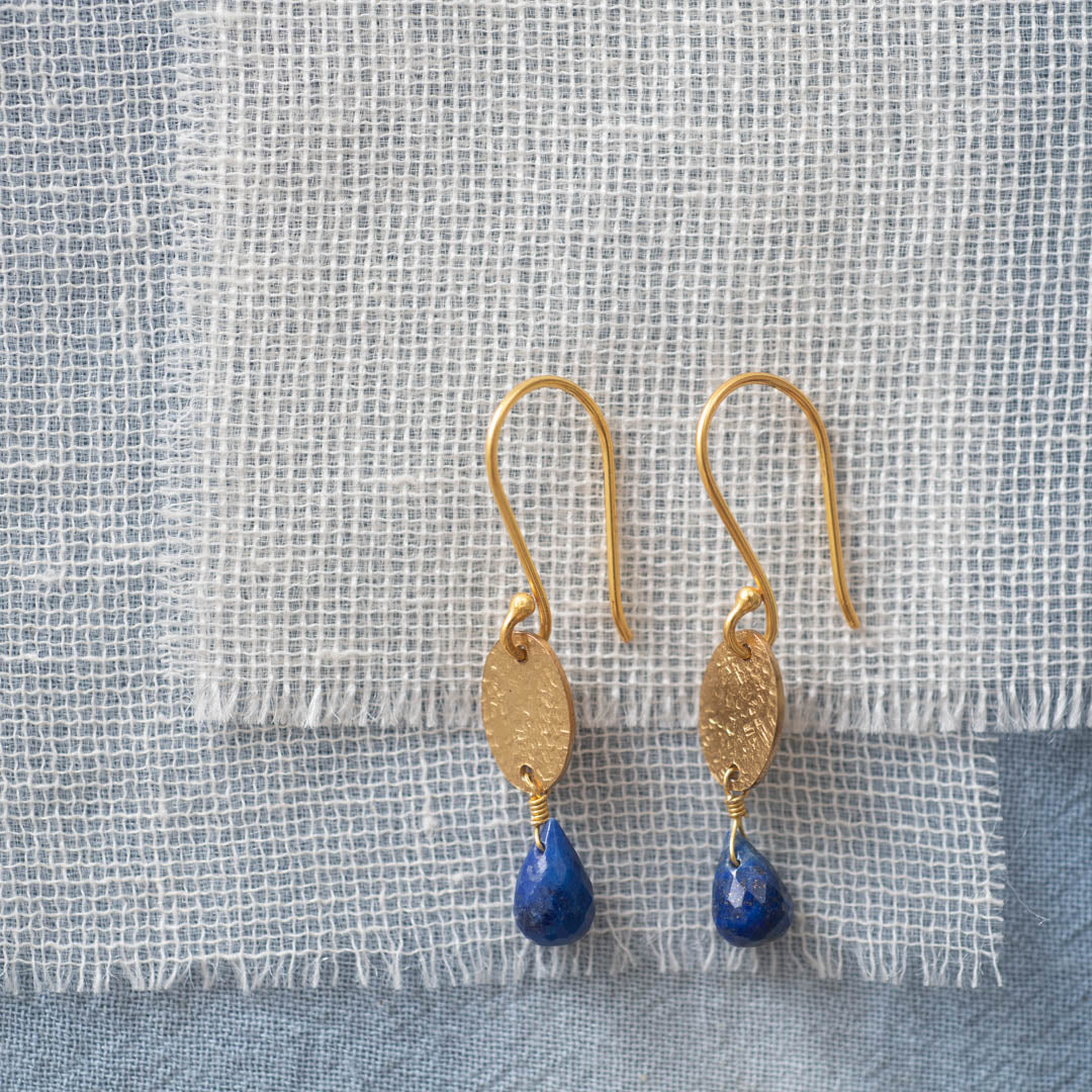 Hopeful Lapis Lazuli Gold Plated Earrings