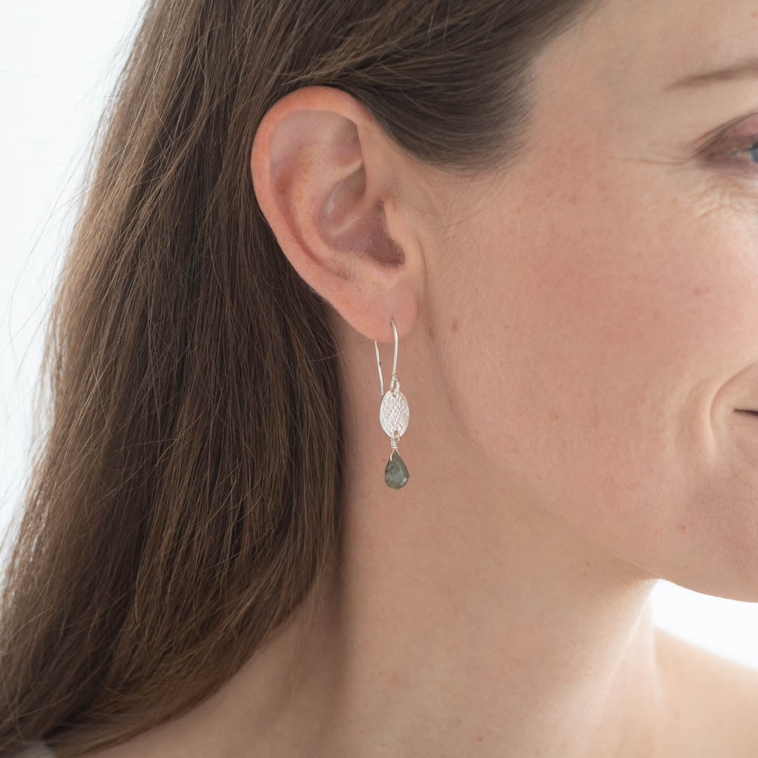 Hopeful Labradorite Silver Plated Earrings