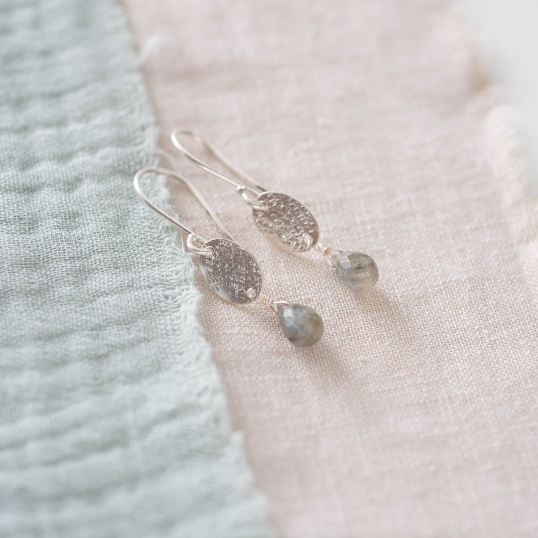 Hopeful Labradorite Silver Plated Earrings