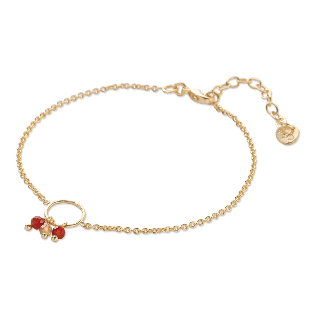 Careful Carnelian Citrine Bracelet Gold Plated