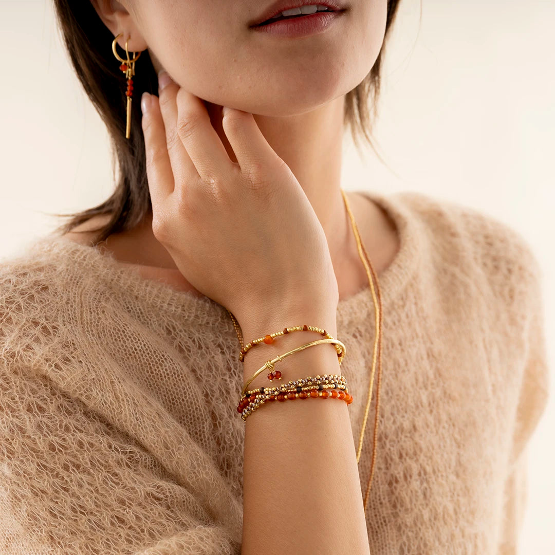 Gladness Carnelian Bracelet Gold Plated