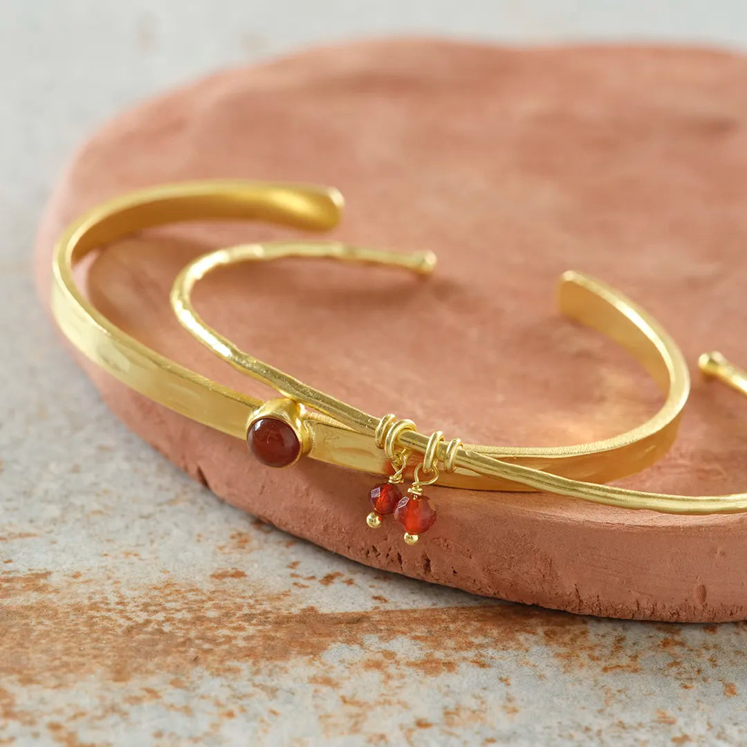 Gladness Carnelian Bracelet Gold Plated