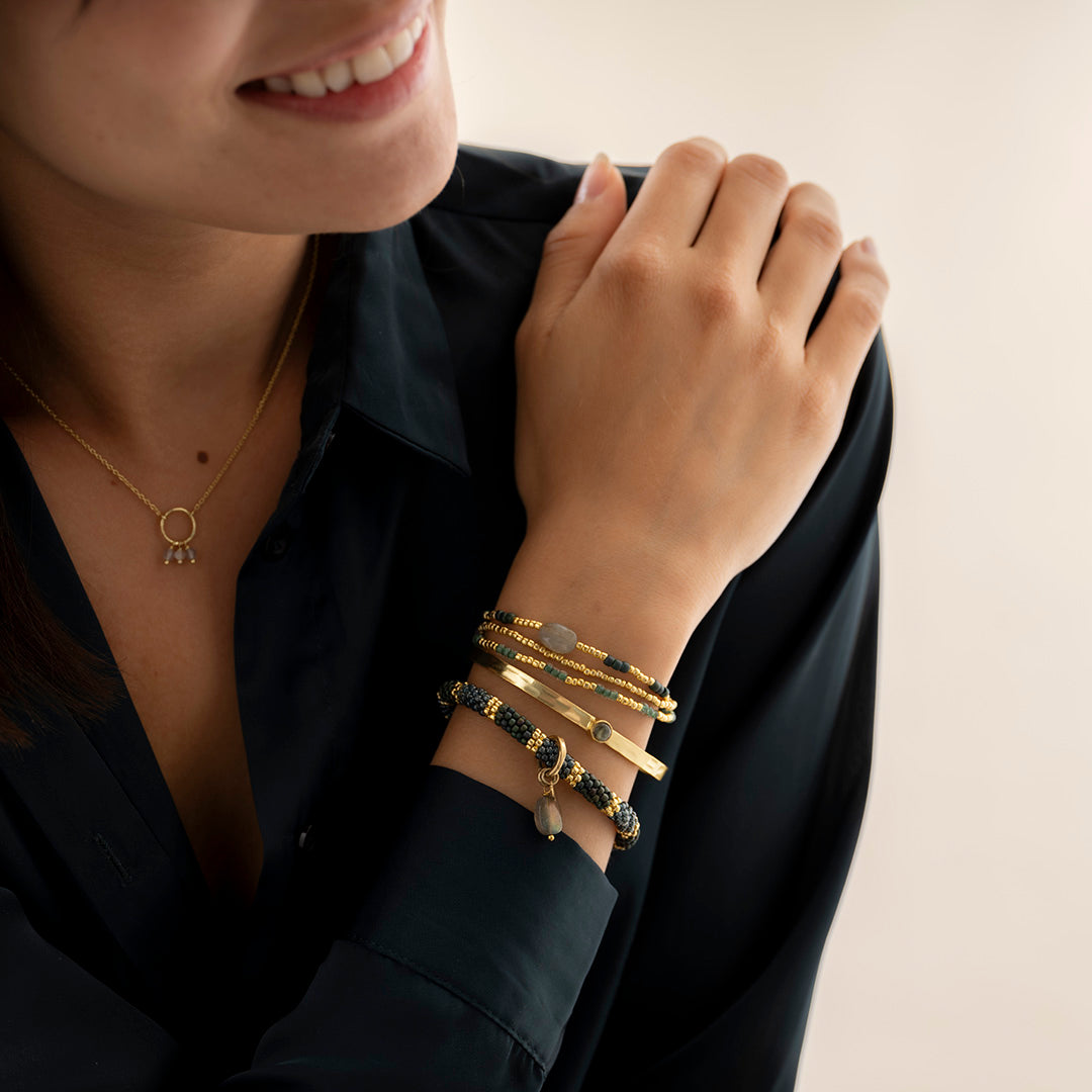 Sensitive Labradorite Bracelet Gold Plated