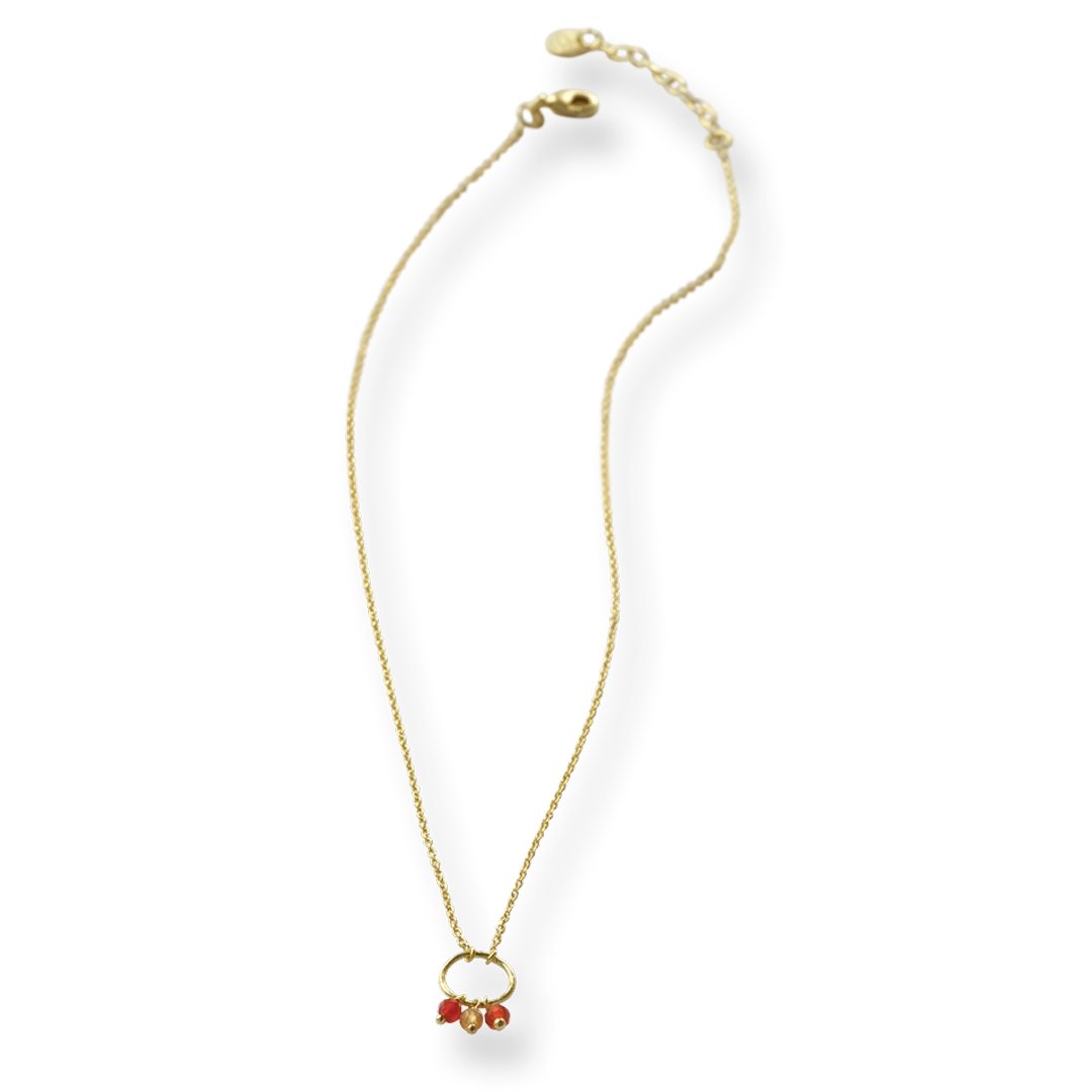 Sentiment Carnelian Citrine Necklace Gold Plated