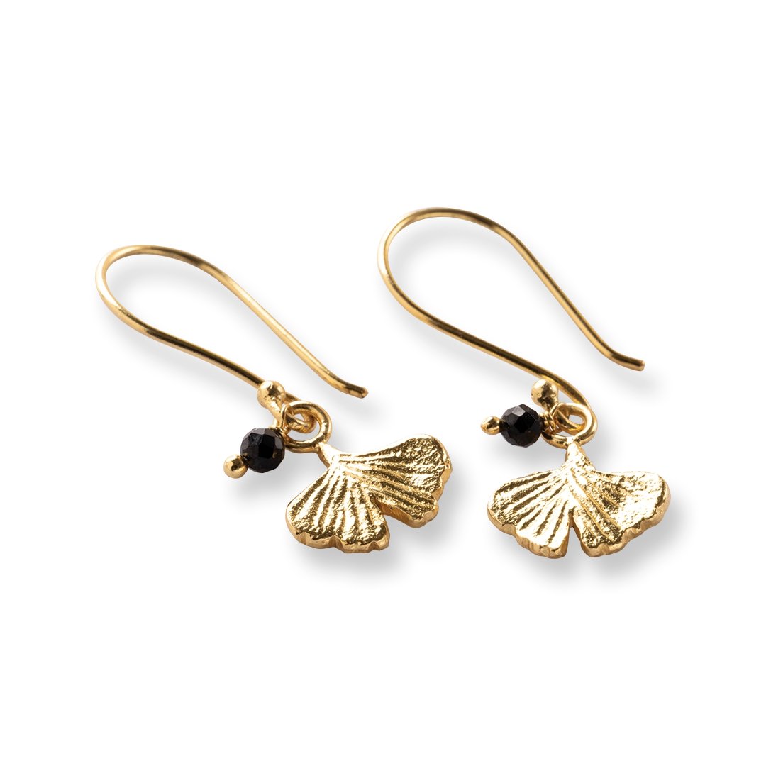 Generous Black Onyx Earrings Gold Plated