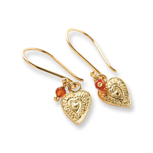 Generous Carnelian Earrings Gold Plated